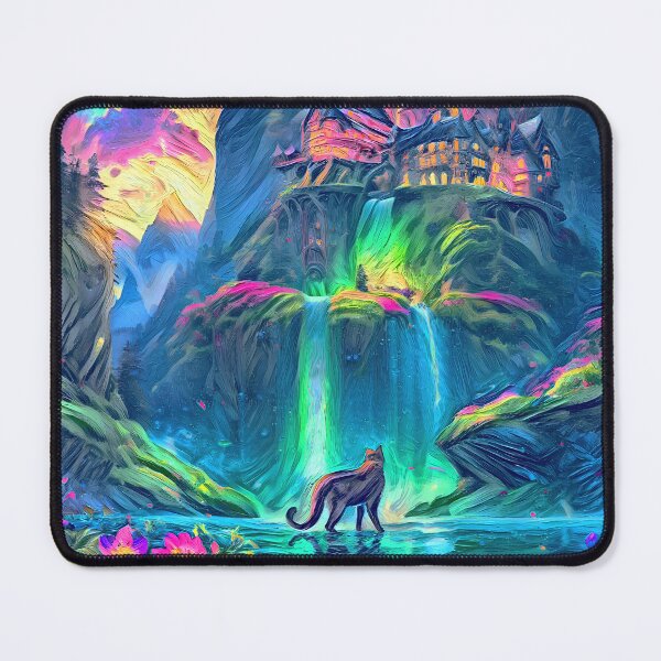 Item preview, Stylised castle and cat. DeepDream designed and sold by blackhalt.
