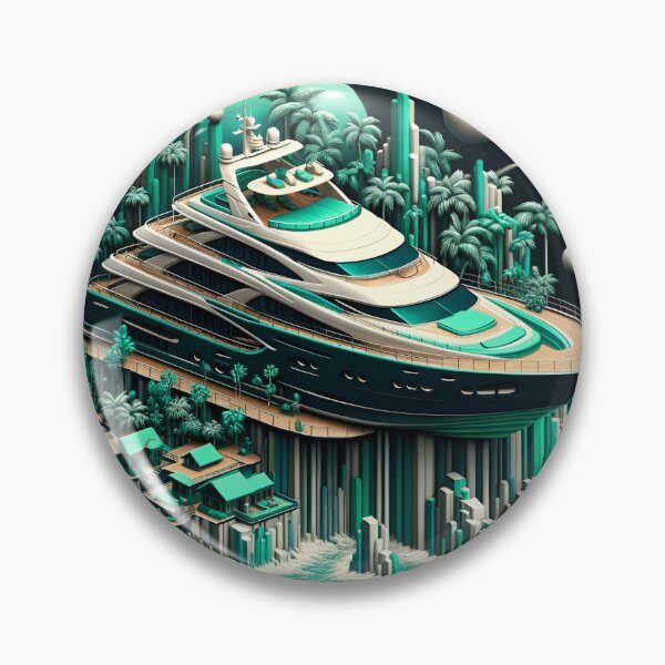 Item preview, Seafoam Serenity: Recreational Yacht in Surrealist Style designed and sold by ByDigitalDream.