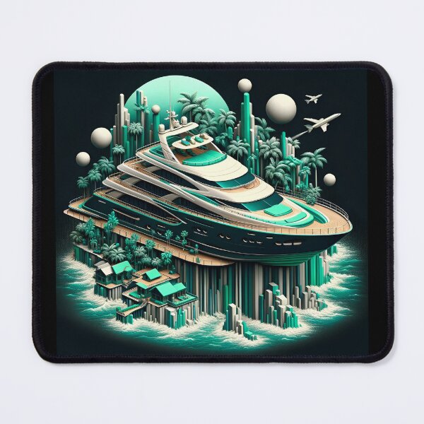 Item preview, Seafoam Serenity: Recreational Yacht in Surrealist Style designed and sold by ByDigitalDream.