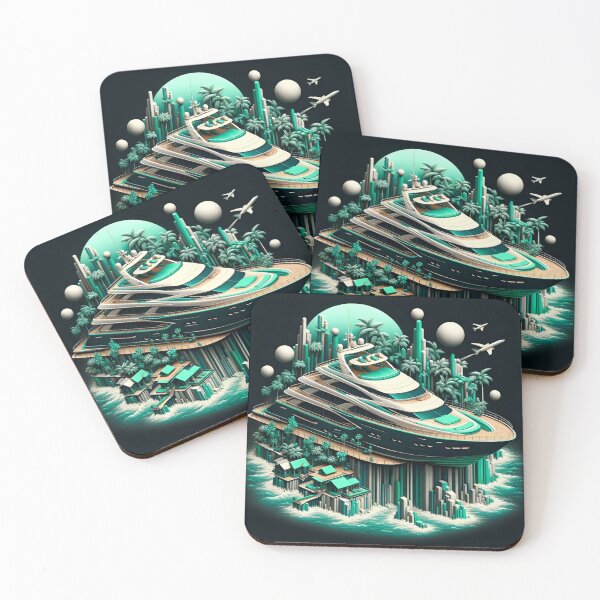 Item preview, Seafoam Serenity: Recreational Yacht in Surrealist Style designed and sold by ByDigitalDream.