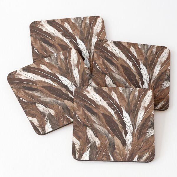 Item preview, LONG BROWN AND WHITE FEATHERS designed and sold by Ciervo Primavera.