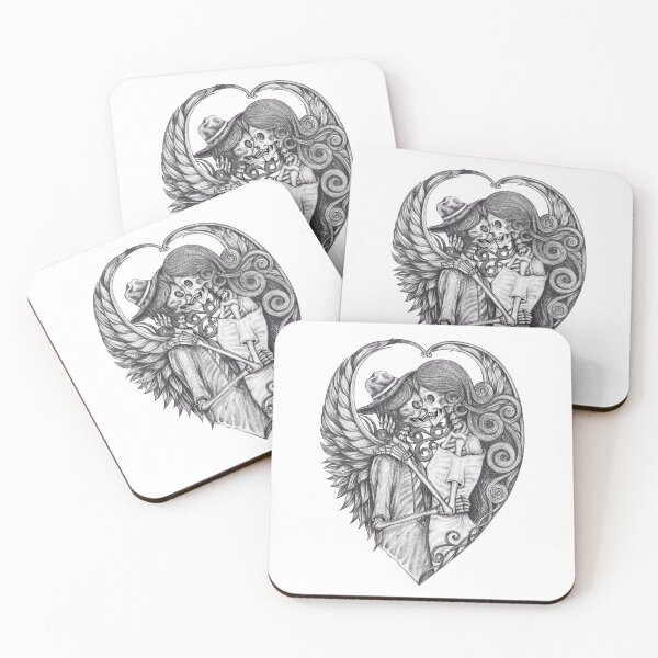 Item preview, Skeleton lovers couple angel. designed and sold by Jiwsurreal.