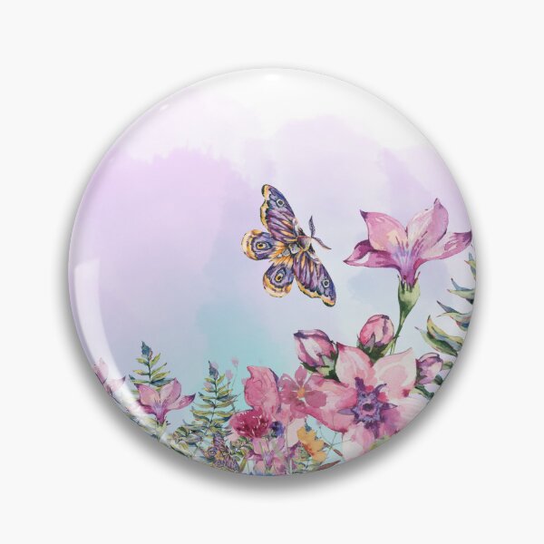Item preview, Purple flowers with butterfly in the garden designed and sold by NingningS.