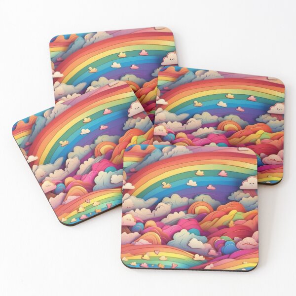 Item preview, Cute 3D rainbow and clouds collage art designed and sold by PrettyPinkSkies.