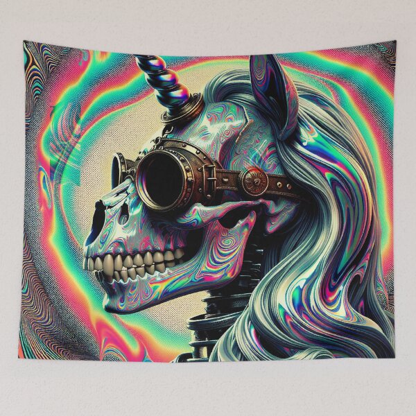 Item preview, Steampunk Skull Unicorn designed and sold by zzz888.