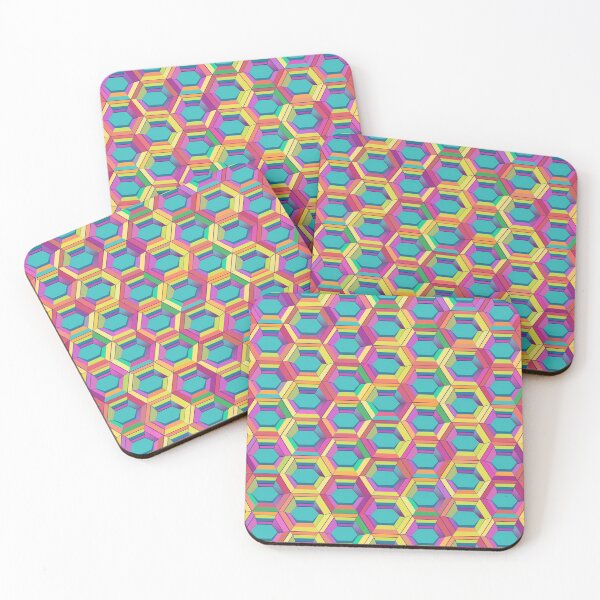 Item preview, Kaleidoscopic Hexagons: Retro Geometric Bliss designed and sold by Chreggie.