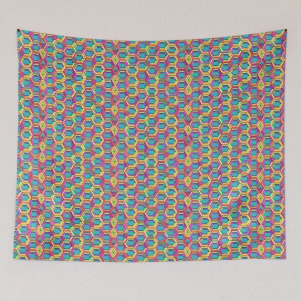Item preview, Kaleidoscopic Hexagons: Retro Geometric Bliss designed and sold by Chreggie.