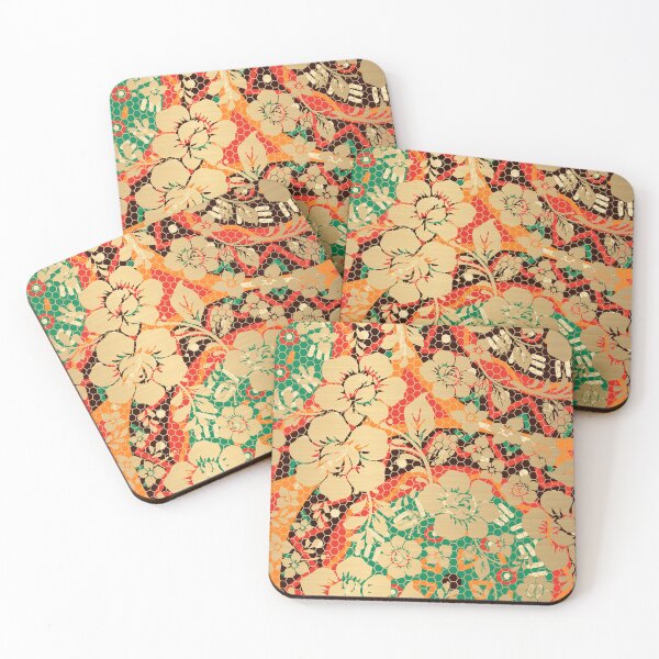 Item preview, AFRICAN PRINT IN LACEY GOLD FLORAL OVERLAY designed and sold by wildwhimsical.