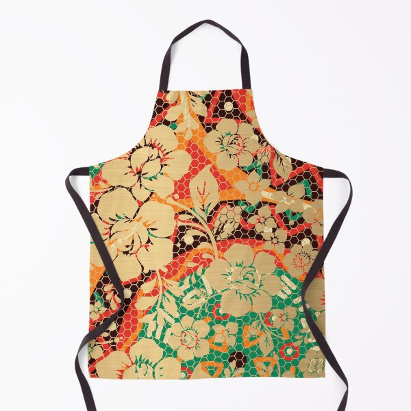 Item preview, AFRICAN PRINT IN LACEY GOLD FLORAL OVERLAY designed and sold by wildwhimsical.