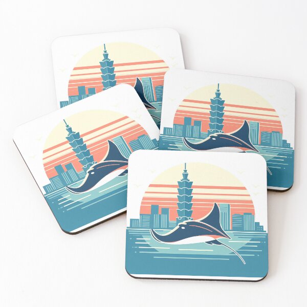 Aperçu de l'œuvre raie manta avec taiwan taipei city et taipei 101 créée et vendue par zzinthestore.