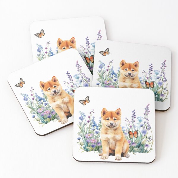 Item preview, Akita Inu Puppy Spring Flowers designed and sold by TheAnimalZ00.