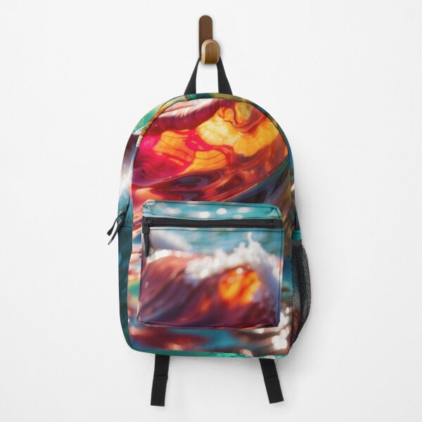 Item preview, Photo image of rainbow coloured waves in the ocean designed and sold by PrettyPinkSkies.