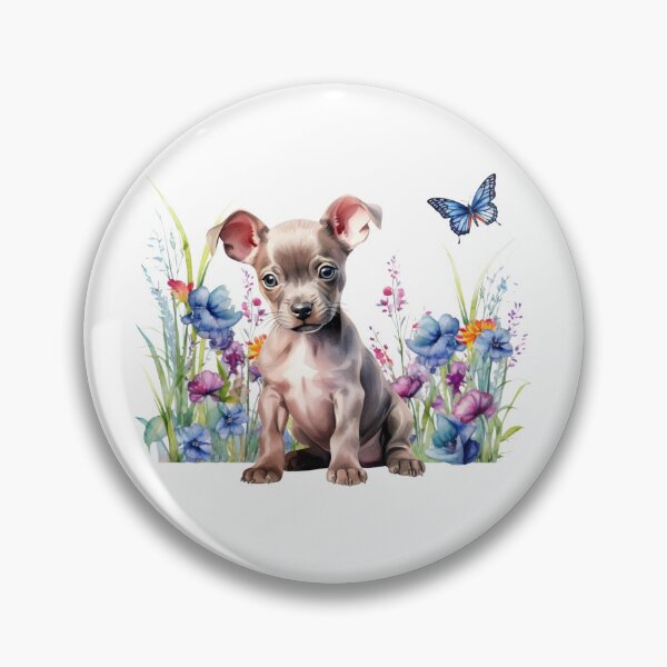 Item preview, American Hairless Terrier Puppy With Spring Flowers designed and sold by TheAnimalZ00.