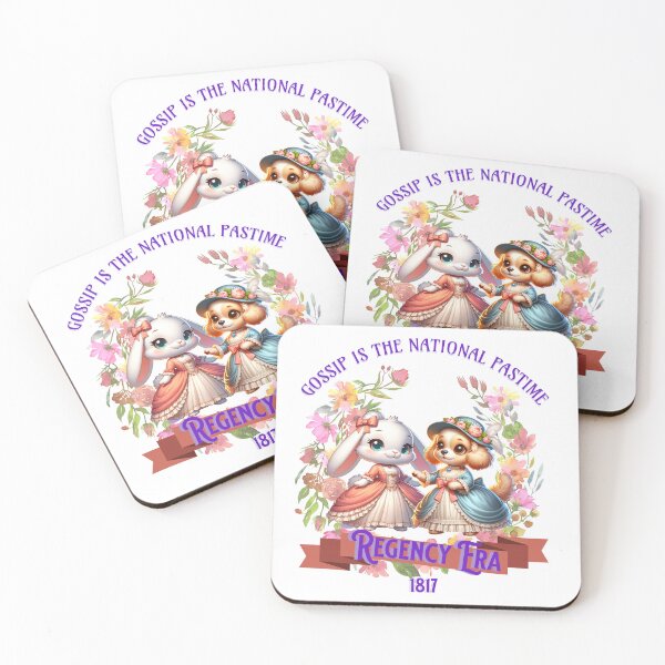 Item preview, Gossip time! dog and bunny Regency Era designed and sold by minirexdesigns.