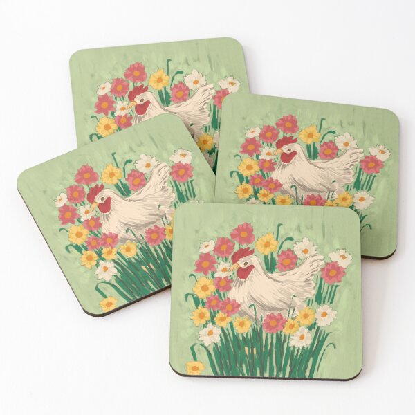 Item preview, Hen In Flower Field - Illustration designed and sold by Pilar Bidó.
