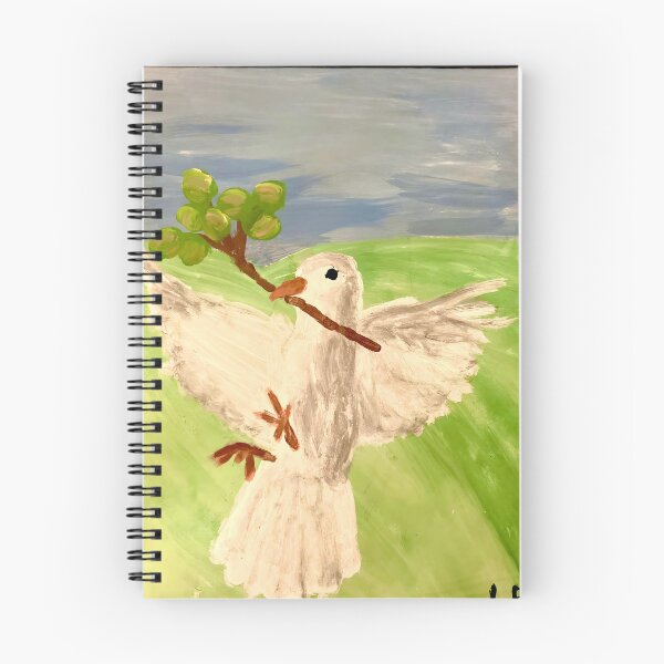 Item preview, Flying dove with olive branch acrylic painting designed and sold by Aroeldesigns.