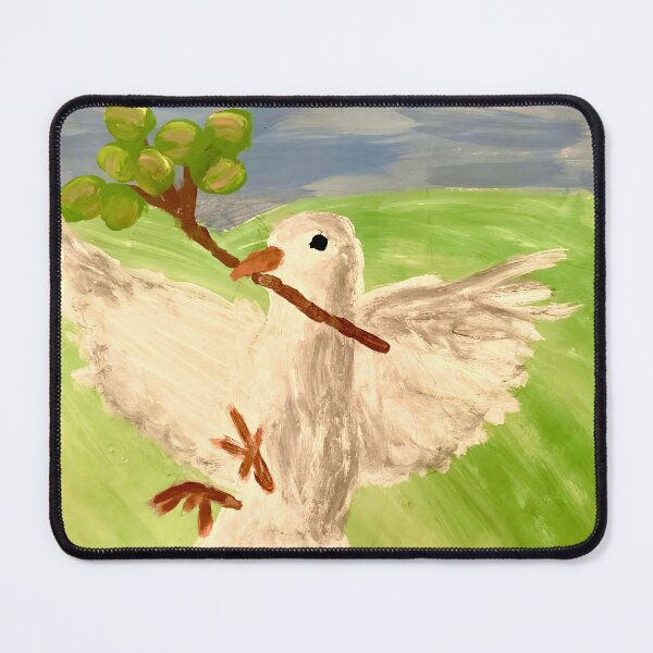 Item preview, Flying dove with olive branch acrylic painting designed and sold by Aroeldesigns.