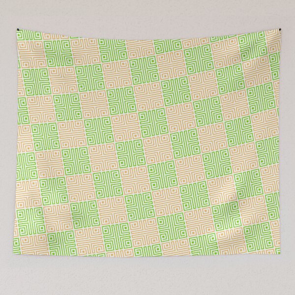 Item preview, Green & Yellow Tribal Square Repeating Continuous Absolute Diagrams designed and sold by Alchemy-A-La-G.