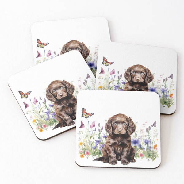Item preview, American Water Spaniel Puppy With Spring Flowers designed and sold by TheAnimalZ00.