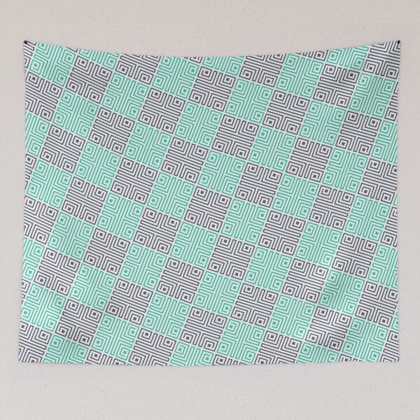 Item preview, Teal & Grey Tribal Square Repeating Continuous Absolute Diagrams designed and sold by Alchemy-A-La-G.