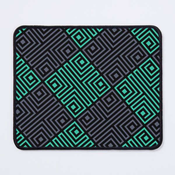Item preview, Grey & Teal Tribal Square Repeating Continuous Absolute Diagrams designed and sold by Alchemy-A-La-G.