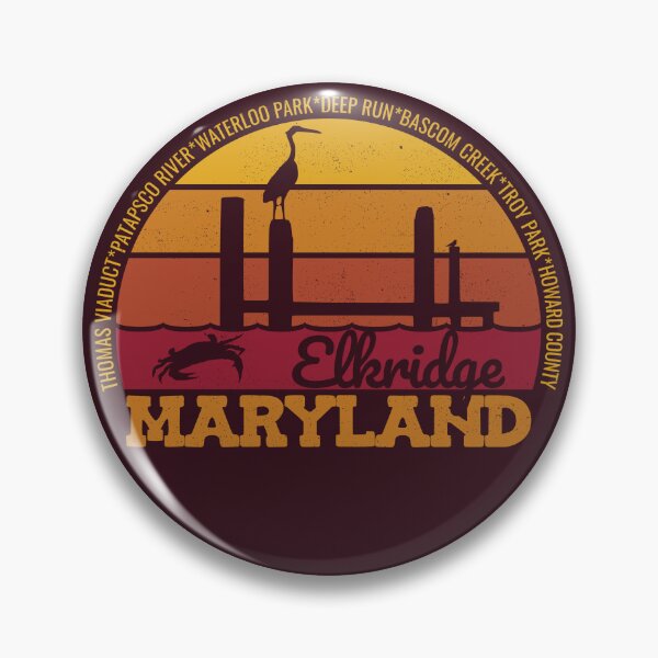 Item preview, Elkridge Maryland Sunset Retro Vintage Local Pride Logo designed and sold by CRHPOD20.