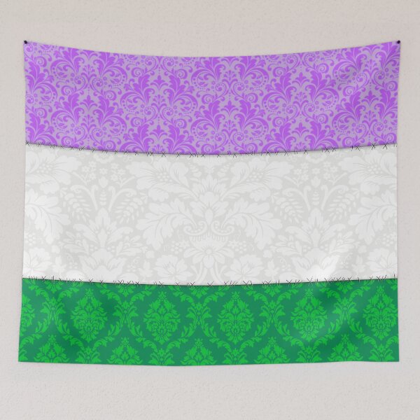 Item preview, Embellished Genderqueer Flag designed and sold by fibbunny.