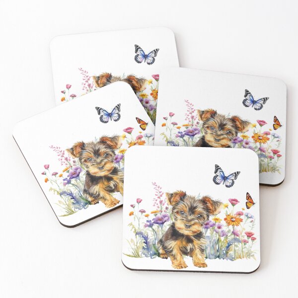 Item preview, Australian Silky Terrier Puppy With Spring Flowers designed and sold by TheAnimalZ00.