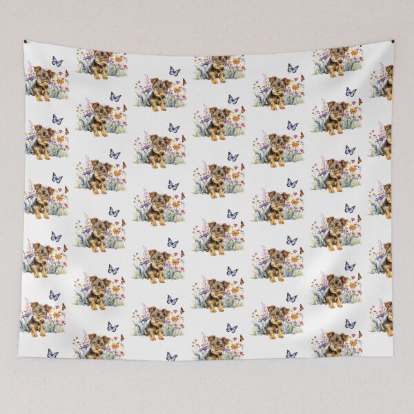Item preview, Australian Silky Terrier Puppy With Spring Flowers designed and sold by TheAnimalZ00.