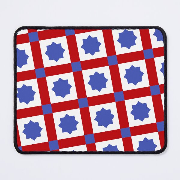 Item preview, Blue & Red Octagram Star Tile Squared Absolute Diagrams designed and sold by Alchemy-A-La-G.