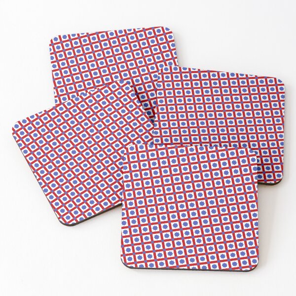 Item preview, Blue & Red Octagram Star Tile Squared Absolute Diagrams designed and sold by Alchemy-A-La-G.