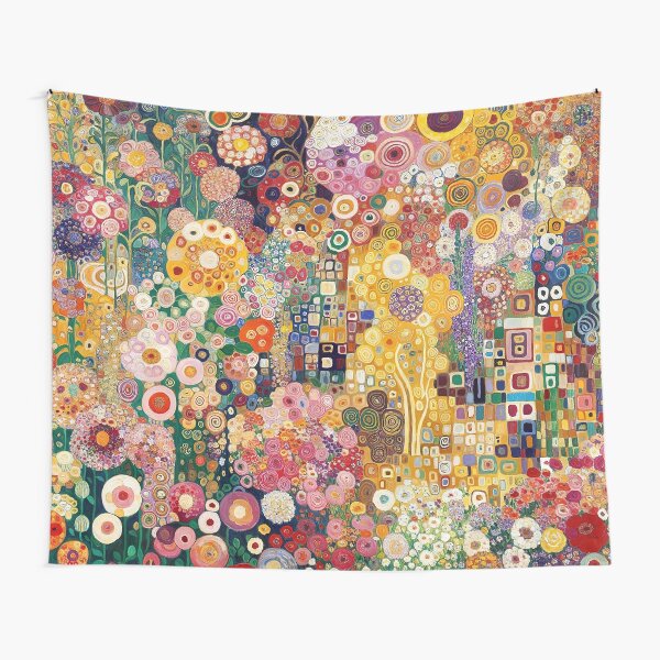 Vista previa del artículo con la obra «Flores de Gustav Klimt», diseñado y vendido por maniacfitness.