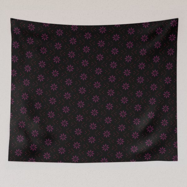 Item preview, Purple Batik Star Flowers & Red Dots Absolute Diagrams designed and sold by Alchemy-A-La-G.