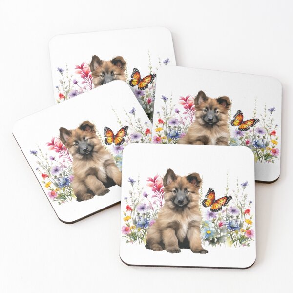 Item preview, Belgian Tervuren Puppy Spring Flowers designed and sold by TheAnimalZ00.