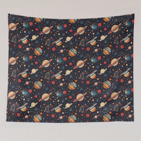 Item preview, Retro Cosmic Tapestry: A Journey Through Space designed and sold by Chreggie.