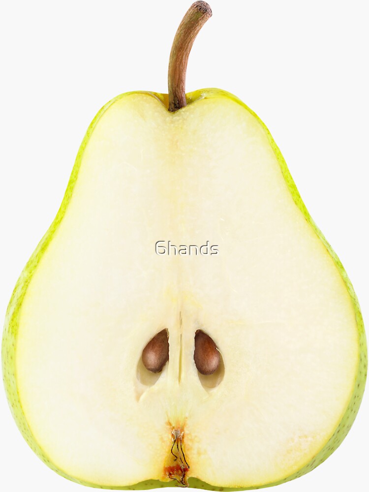 Half Of Yellow Green Pear Sticker By 6hands Redbubble 