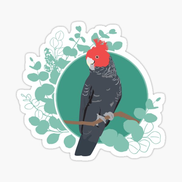 Item preview, Gang Gang Cockatoo Australian bird Eucalyptus green designed and sold by blueidesign.
