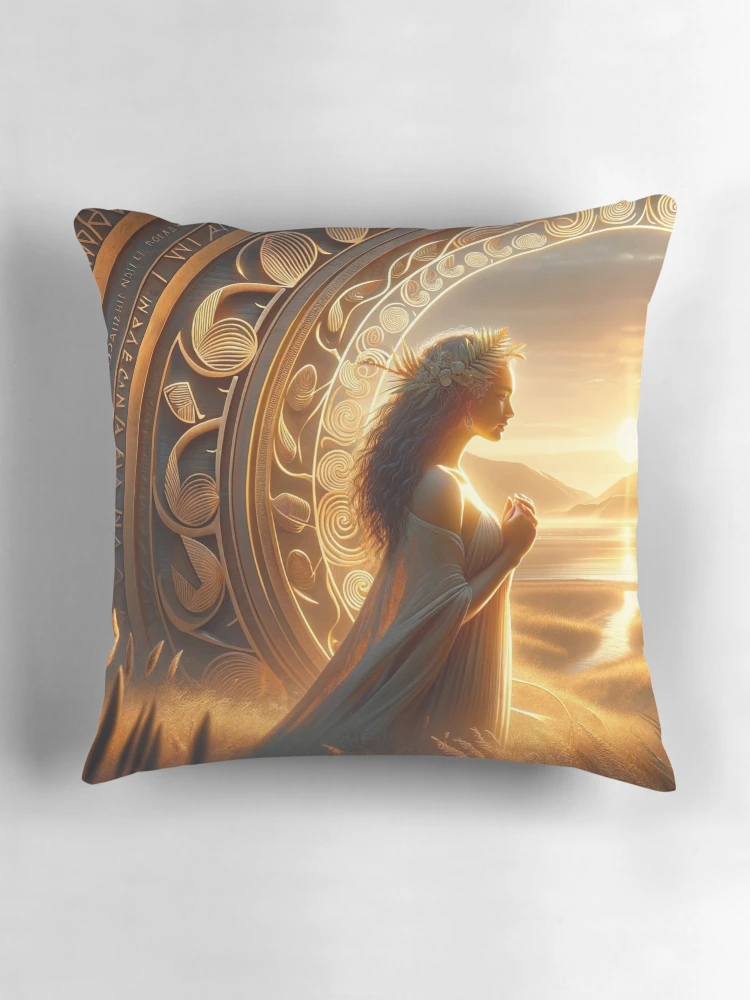 Thumbnail 3 of 4, Pillow, Golden Reverie designed and sold by Sienna Hamilton-Katene.