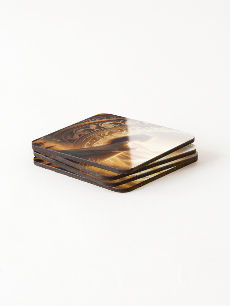 Thumbnail 4 of 5, Coasters (Set of 4), Golden Reverie designed and sold by NesianUnity.