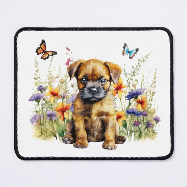 Item preview, Border Terrier Puppy With Spring Flowers designed and sold by TheAnimalZ00.