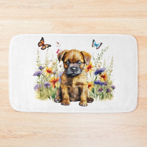 Item preview, Border Terrier Puppy With Spring Flowers designed and sold by TheAnimalZ00.