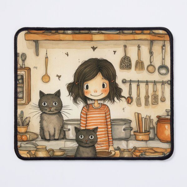 Item preview, Girl and Cat #4 designed and sold by Pei-Kang Hsu.