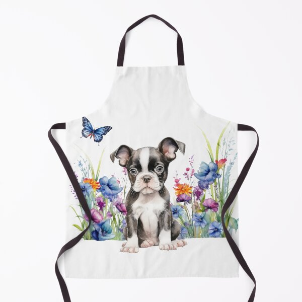Item preview, Boston Terrier Puppy With Spring Flowers designed and sold by TheAnimalZ00.