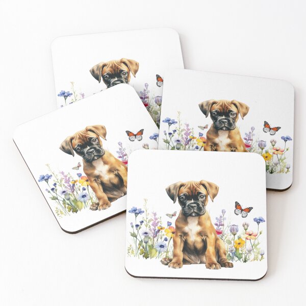Artikelvorschau, Boxerwelpe mit Frühlingsblumen entworfen und verkauft von TheAnimalZ00.