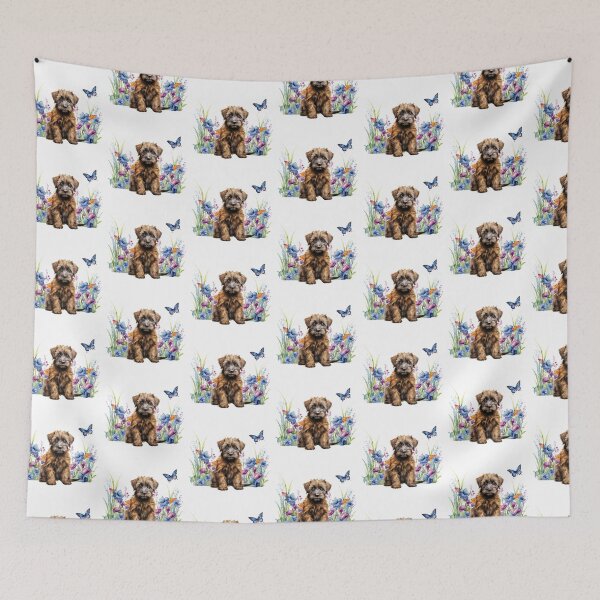 Item preview, Briard Puppy With Spring Flowers designed and sold by TheAnimalZ00.