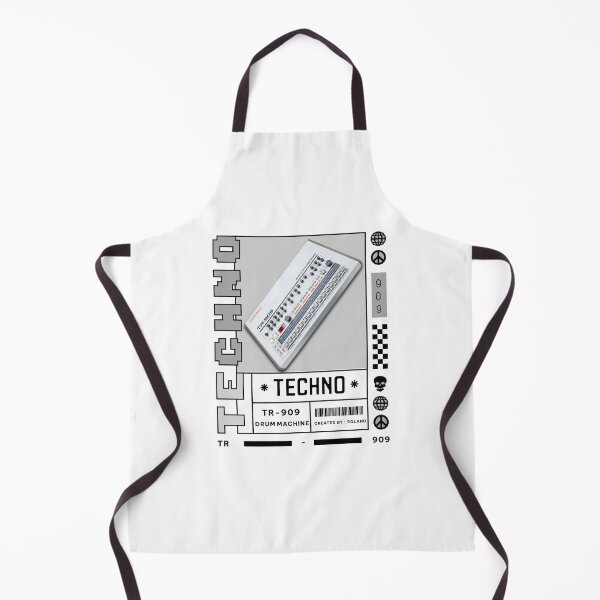 Item preview, TECHNO  - TR 909 Drum Machine (White/Grey) designed and sold by Discothreadz.