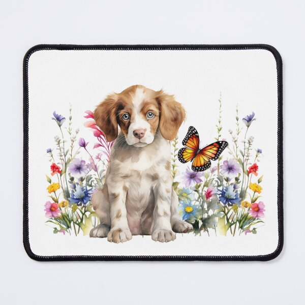 Item preview, Brittany Spaniel Puppy Spring Flowers designed and sold by TheAnimalZ00.