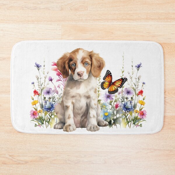 Item preview, Brittany Spaniel Puppy Spring Flowers designed and sold by TheAnimalZ00.