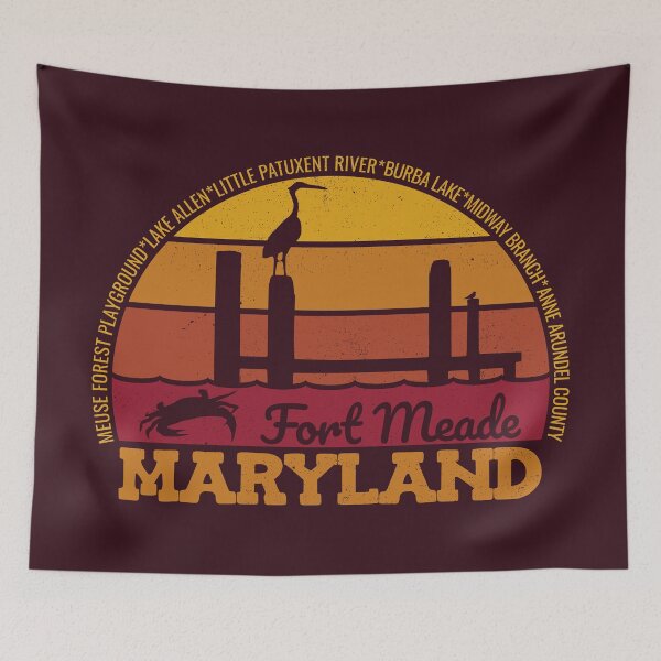 Item preview, Fort Meade Maryland Sunset Retro Vintage Local Pride Logo designed and sold by CRHPOD20.