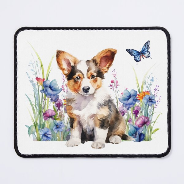 Item preview, Cardigan Welsh Corgi Puppy With Spring Flowers designed and sold by TheAnimalZ00.
